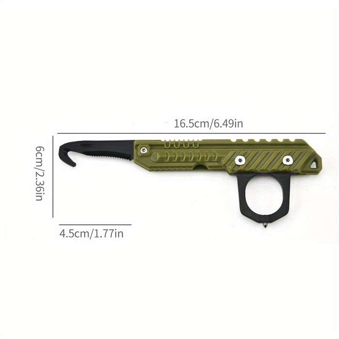 1pc Compact Folding Utility Knife Stainless Steel Multitool with Serrated Blade Rope