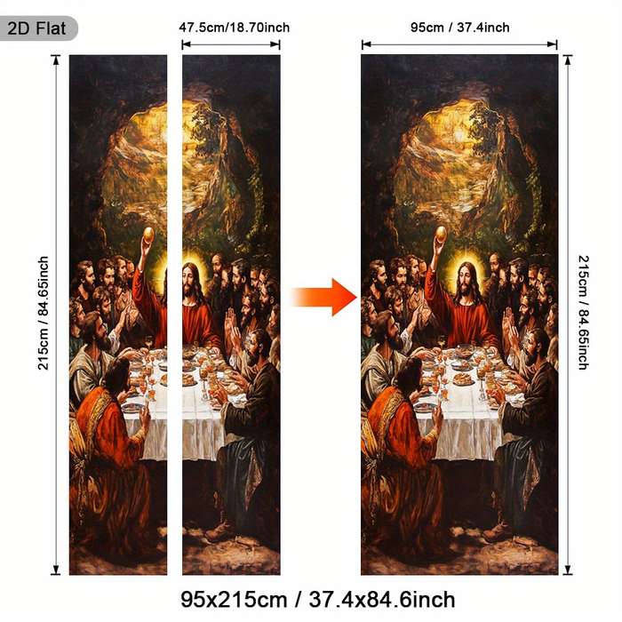 1pc 37.4x84.6 inches   95x215 cm   Jesus Christian Themed Stickers
