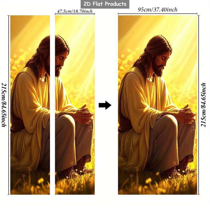 1pc 95.0x214.88cm Jesus Christian Themed Stickers
