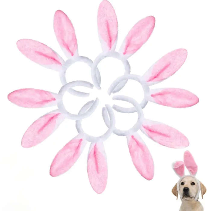 12 Pieces Soft Pink Faux Fur Bunny Ear Headbands