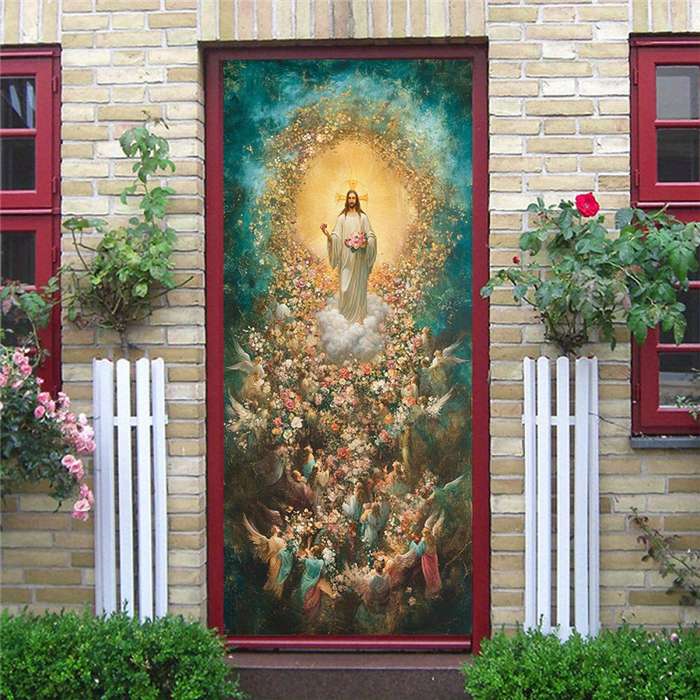 1pc 76.96x199.9cm Jesus Christian Themed Stickers