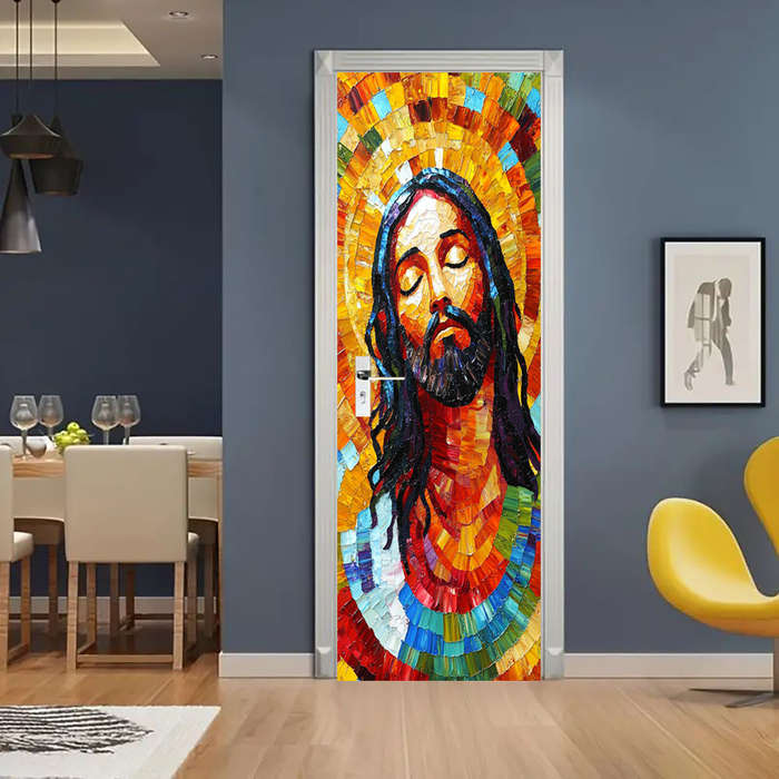 1pc 76.96x199.9cm Jesus Christian Themed Stickers