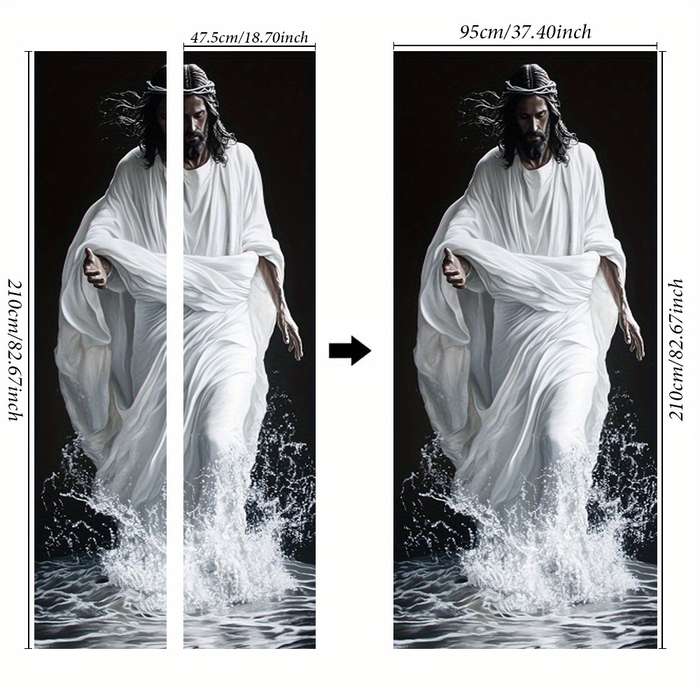 1pc 76.96x199.9cm Jesus Christian Themed Stickers