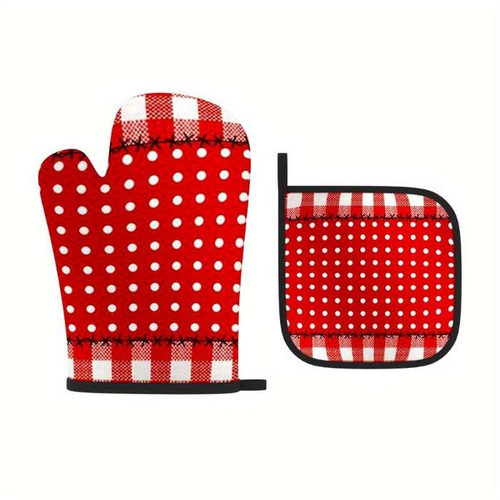 2pcs 26.92x17.02 cm Heat Resistant Oven Mitts And Potholders