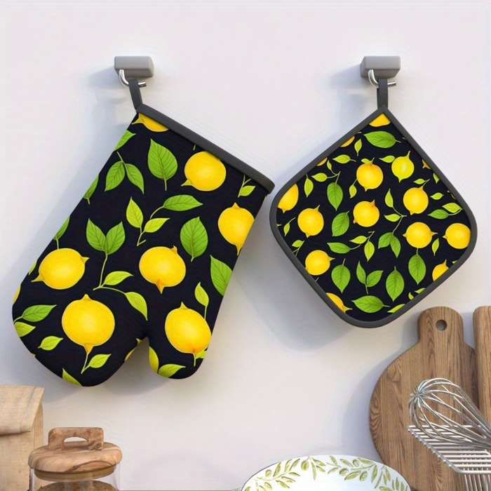2Pcs 26.92x17.02cm Heat Resistant Oven Mitts And Potholders