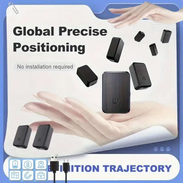 1pc Accessory Portable Real-Time Vehicle Tracking System USB Charging 6V Operating Voltage ABS