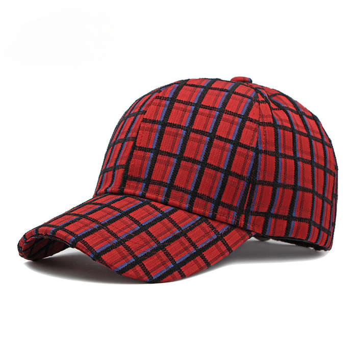 1pc Plaid Baseball Cap for Women Outdoor Sun Protection Hard Top Casual for Men.