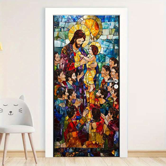 1pc 76.96x199.9cm Jesus Christian Themed Stickers