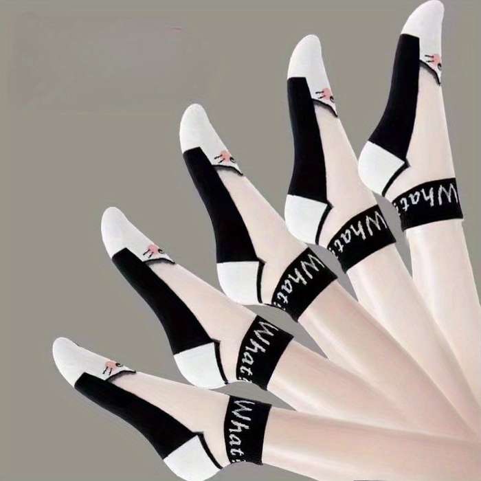 5 Pairs Mixed Color One Size High Elastic Socks