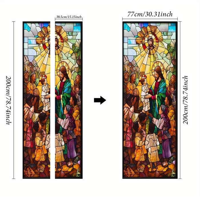 1pc 76.96x199.9cm Jesus Christian Themed Stickers