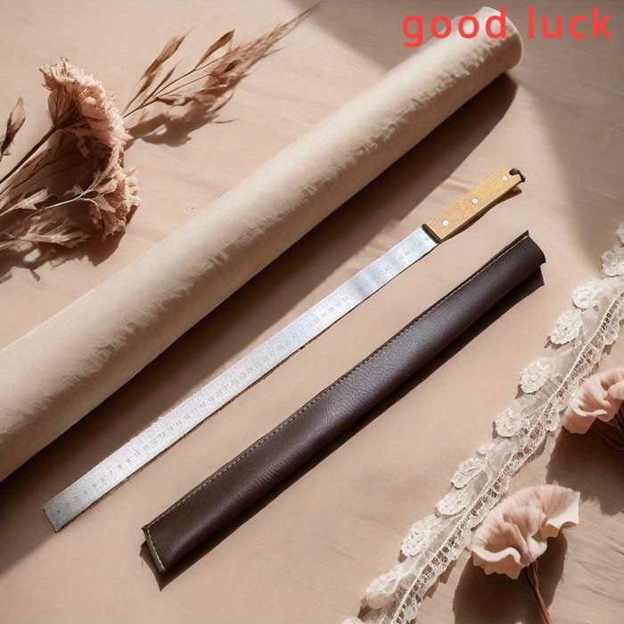 1pc Carbon Steel Quenched with Solid Wood Handle and Leather Cover Ideal for Survey