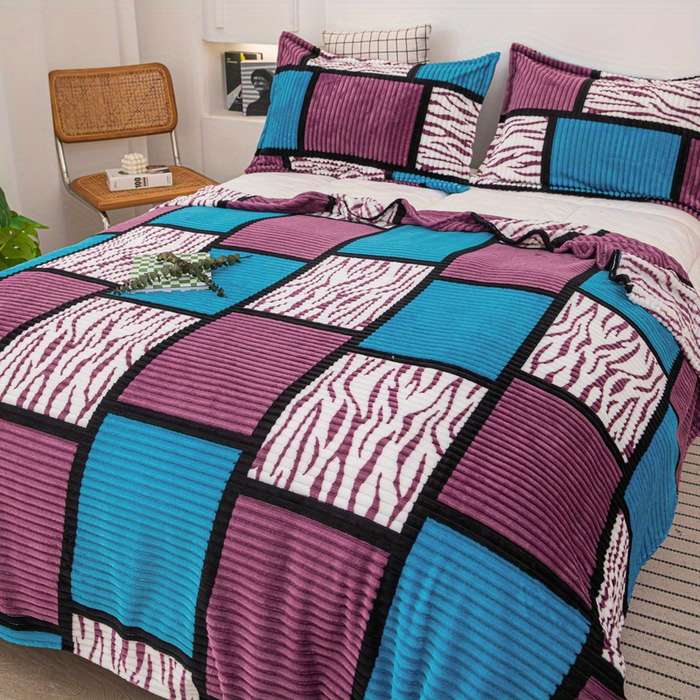 1ps Blanket Color Dark Gray Grid size 39.3INx59IN 150CMx100CM