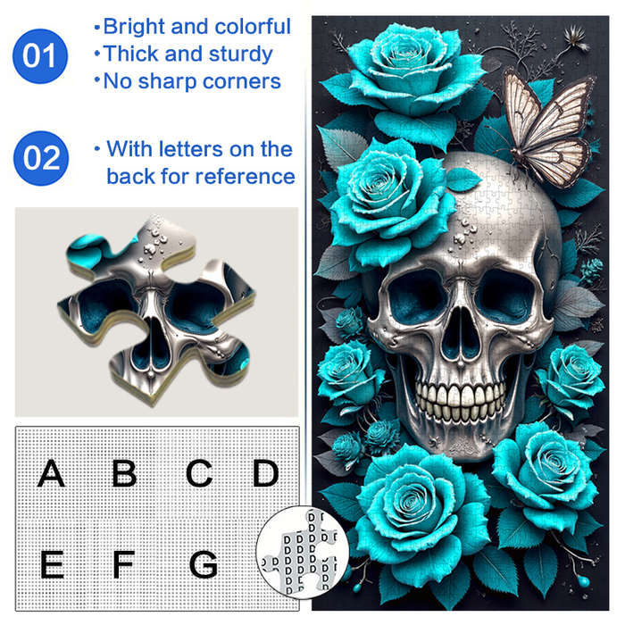 1000pcs Butterfly and Skull Jigsaw Puzzle 80x40cm Scratch Water Resistant Advan