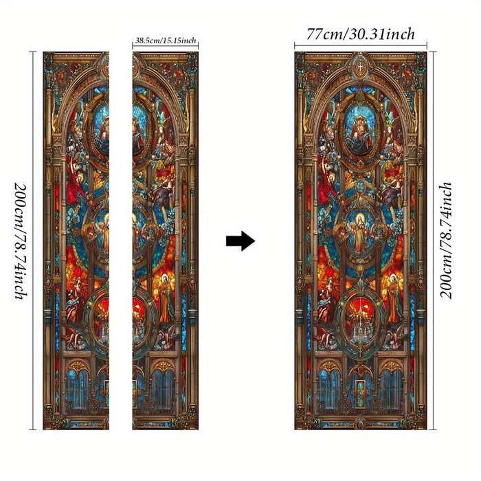 1pc 76.96x199.9cm Jesus Christian Themed Stickers