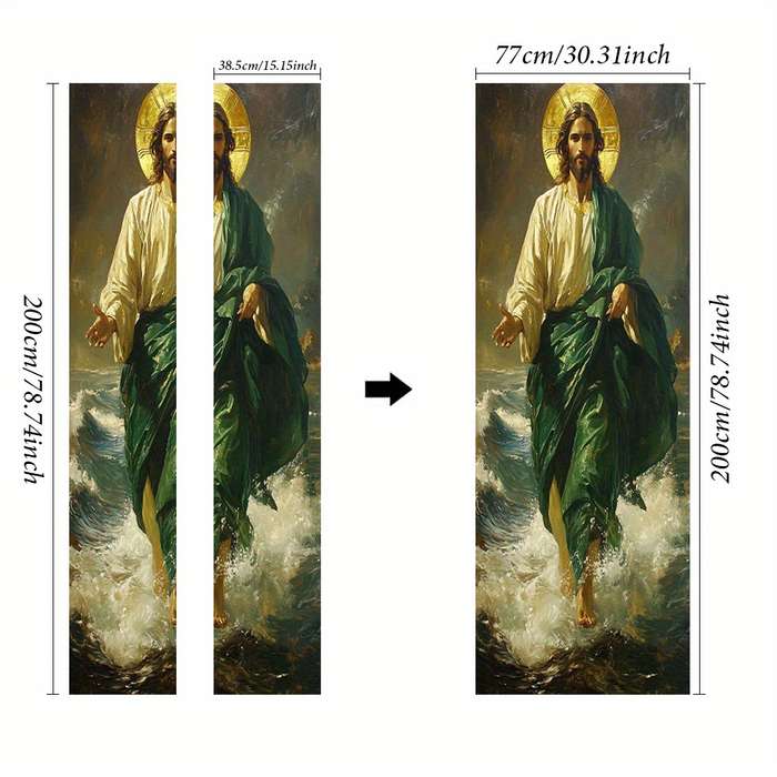 1pc 95.0x214.88cm Jesus Christian Themed Stickers