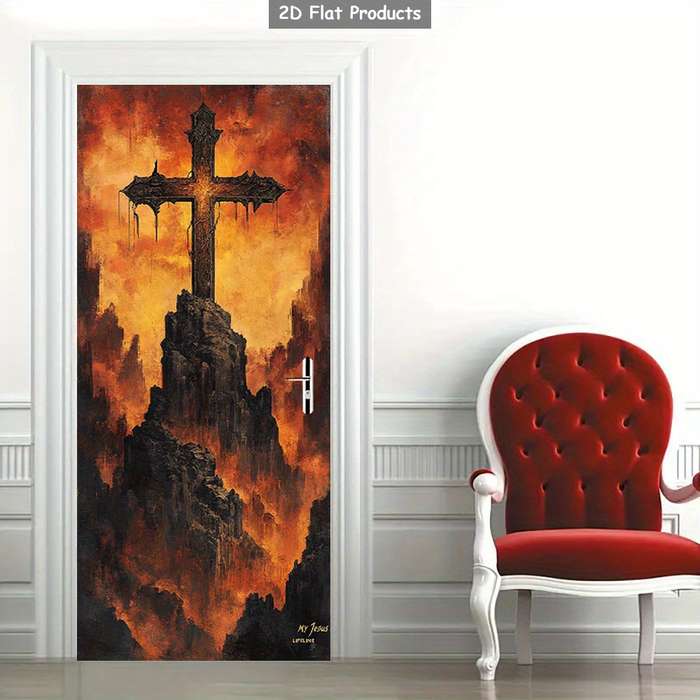 1pc 76.96x199.9cm Jesus Christian Themed Stickers