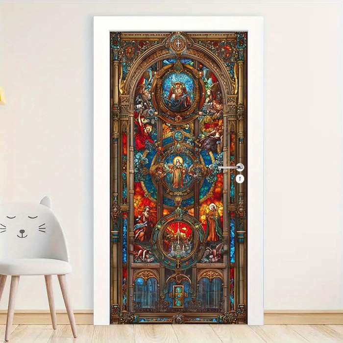 1pc 76.96x199.9cm Jesus Christian Themed Stickers