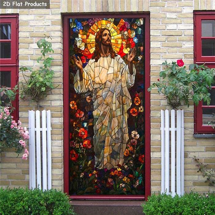 1pc 76.96x199.9cm Jesus Christian Themed Stickers