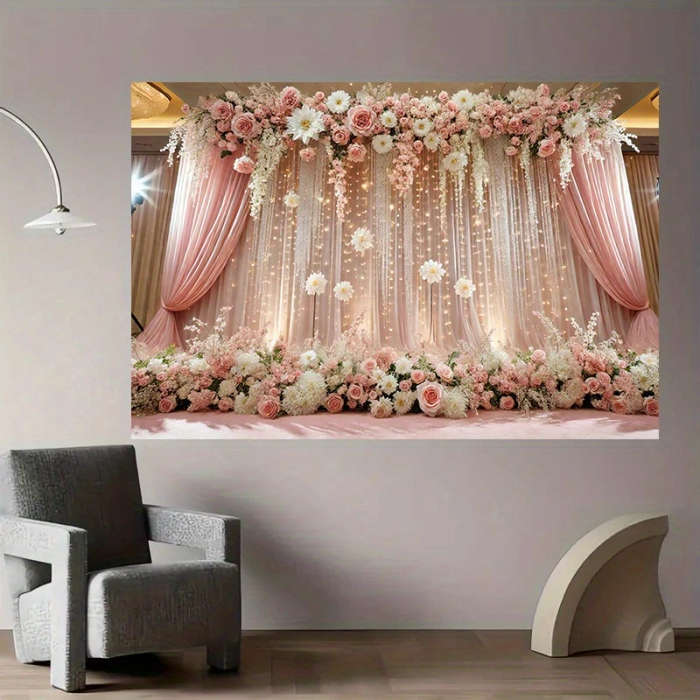 [Romantic Backdrop] Pink Romantic 2D Backdrop Banner 1pc