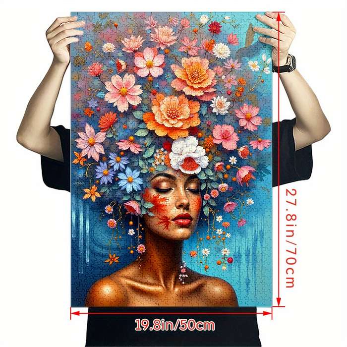 1000pcs Floral Woman Jigsaw Puzzle Large Scratch-Resistant High Quality DIY Brai