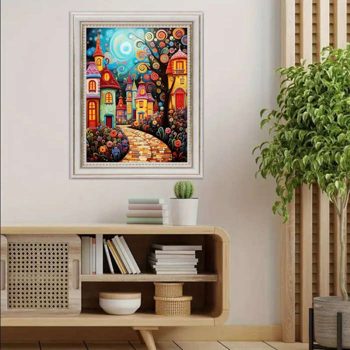 1pc Print Painting 2D Fairy Tale Castle Canvas Art Perfect Home Decor Choice 30.48x40.64cm Unframed