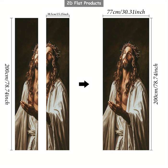 1pc 76.96x199.9cm Jesus Christian Themed Stickers