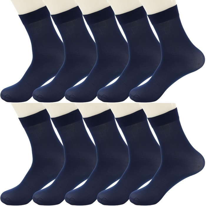 10 Pairs Black One Size High Elastic Socks