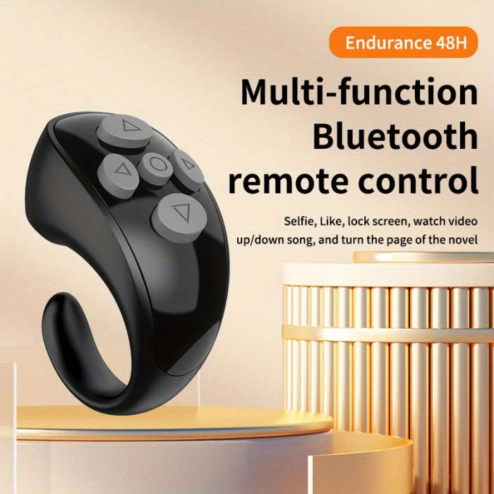 1Pc Wireless Finger Ring Remote Control For Smartphones Usb Rechargeable 48H Endurance Multi Functio