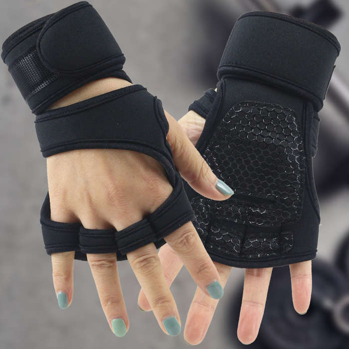 1 Pair Black Size M Outdoor Sports Gloves