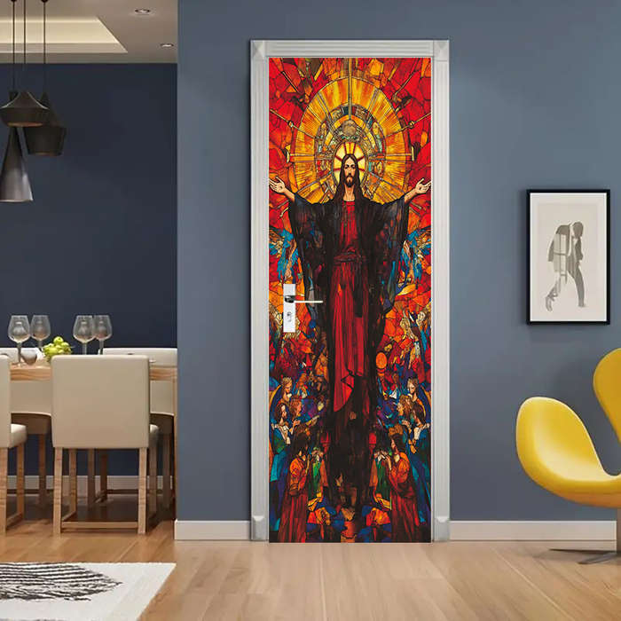 1pc 76.96x199.9cm Jesus Christian Themed Stickers