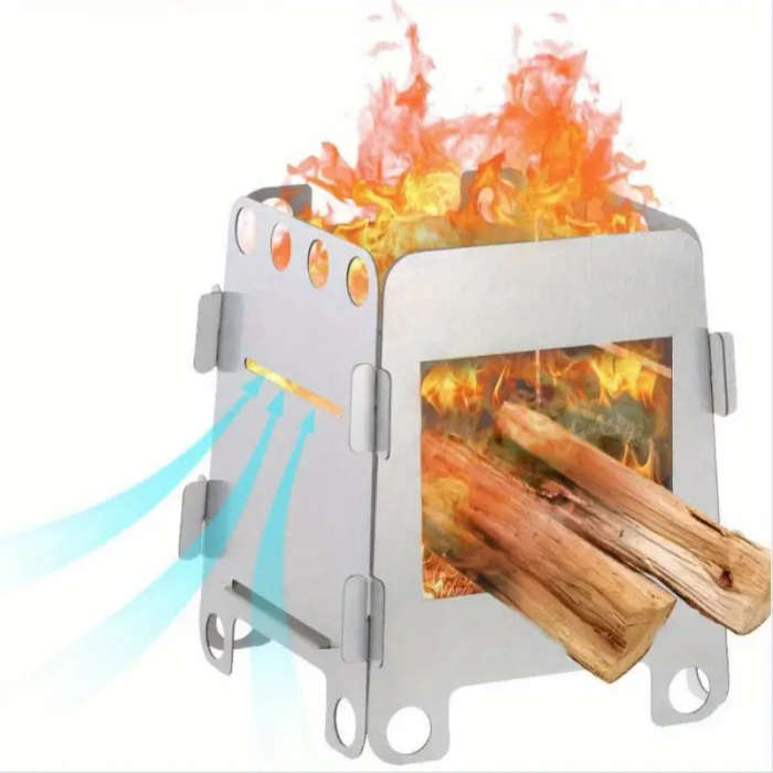 1pc Campfire Wood Stove Portable Backpack Stove Folding Lightweight Titanium Alcohol Stove Suitable