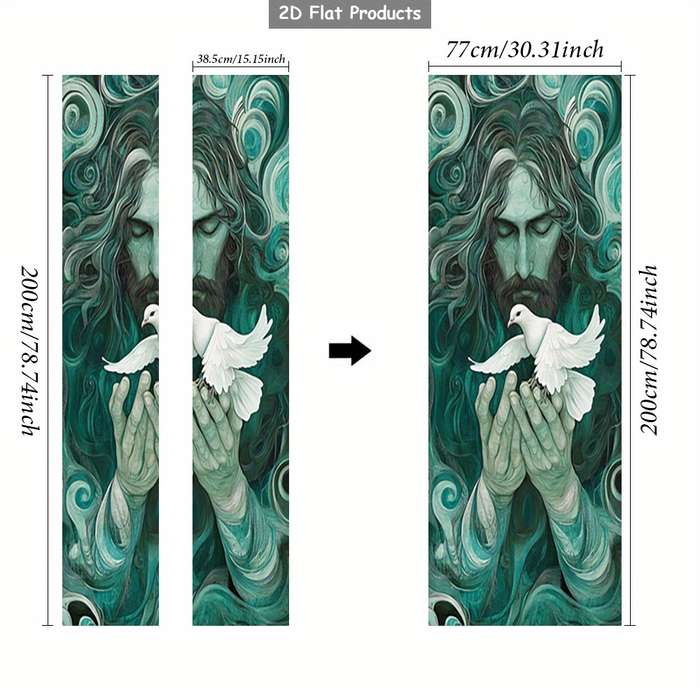 1pc 76.96x199.9cm Jesus Christian Themed Stickers