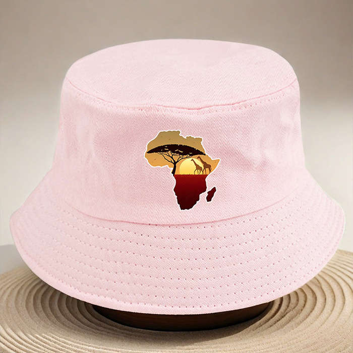 1pc African Landscape Bucket Hat with Sunset Acacia Tree Design C Lightweight Versatile and