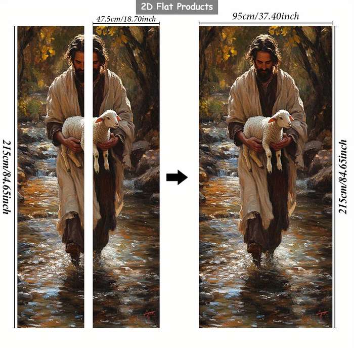 1pc 76.96x199.9cm Jesus Christian Themed Stickers