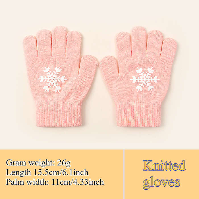1 Pair Rose Red Horse Warm Gloves