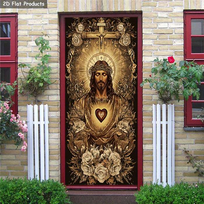 1pc 76.96x199.9cm Jesus Christian Themed Stickers