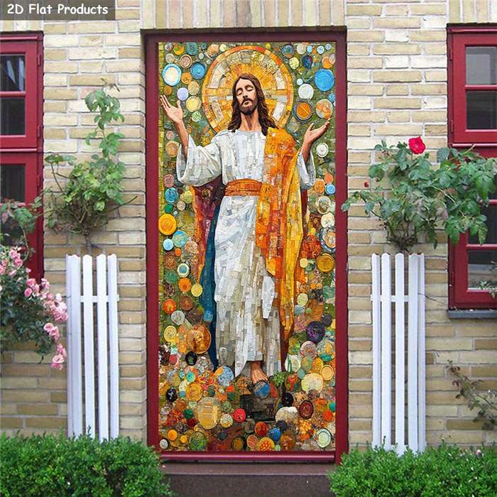 1pc 76.96x199.9cm Jesus Christian Themed Stickers