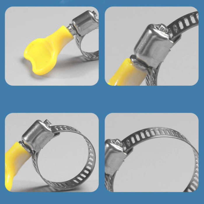 8-Pack Adjustable Pipe Clamps, Durable Stainless Steel & Aluminum, PVC Material, Safety Clamp for Pi