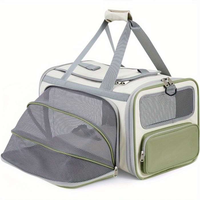 1pc Beige and Tea Green Pet Bag