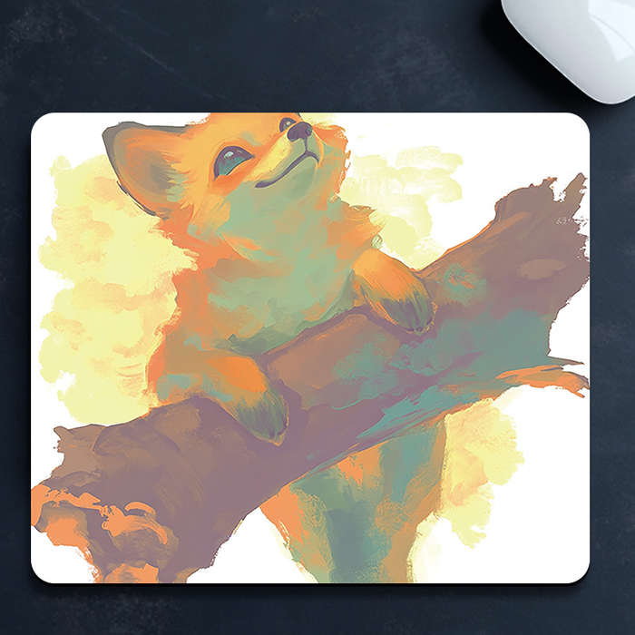 1pc Fox 866 Pattern Mouse Pad Non-Slip Office Desk Mat Portable Rubber Laptop Desk M