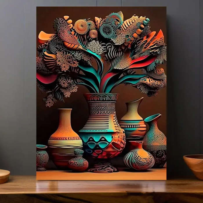 1pc Stunning 3D Abstract African Canvas Art Poster Frameless Wall Decor for Home Bedroom Kitchen Liv
