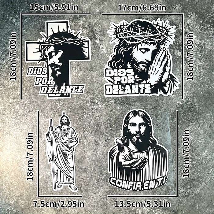 2PCS  Jesus Christian Themed Stickers