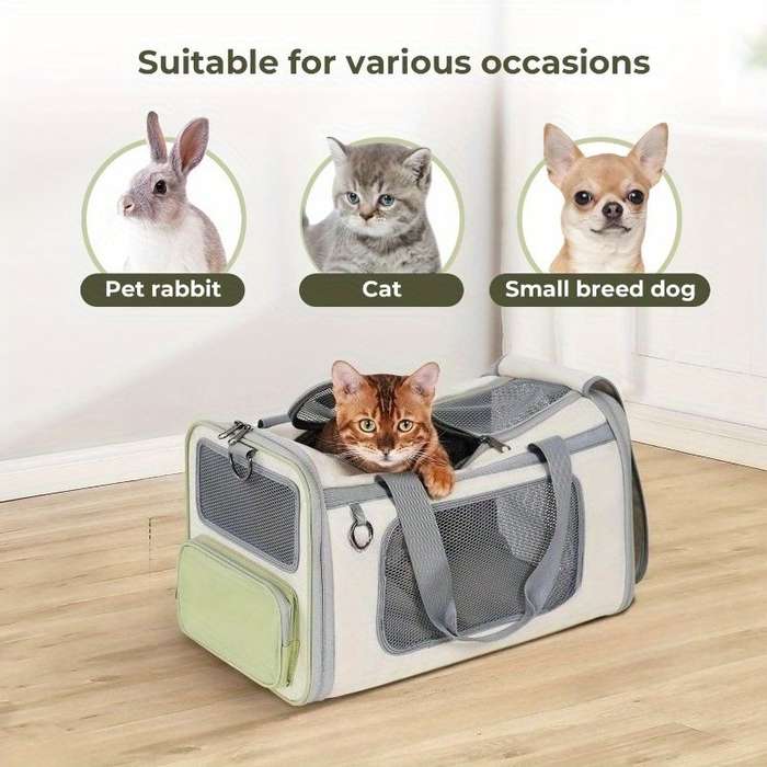 1pc Beige and Tea Green Pet Bag