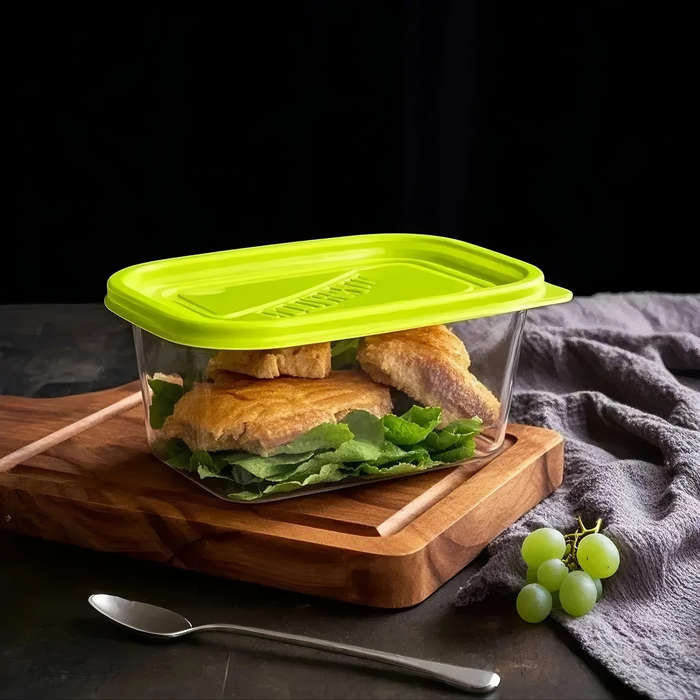 10pcs Stackable BPA-Free Plastic Food Storage Containers Set Square Lunch Boxes with Flip Top