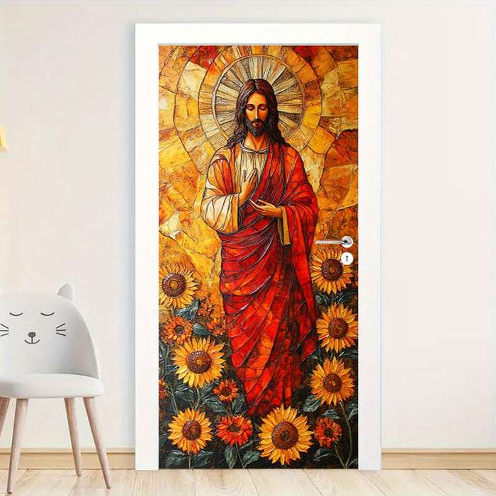1pc 76.96x199.9cm Jesus Christian Themed Stickers
