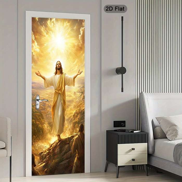 1pc 37.4x84.6 inches   95x215 cm   Jesus Christian Themed Stickers