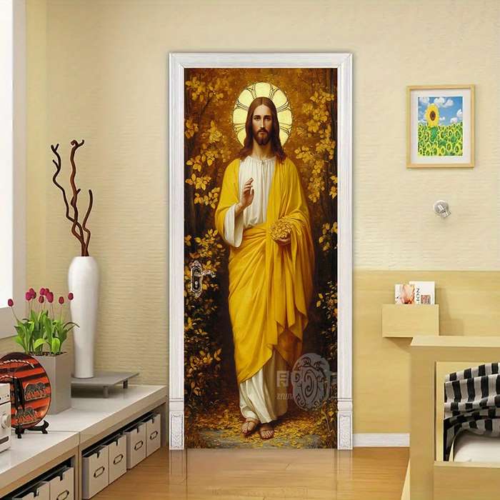 1pc 76.96x199.9cm Jesus Christian Themed Stickers