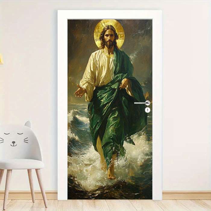 1pc 95.0x214.88cm Jesus Christian Themed Stickers
