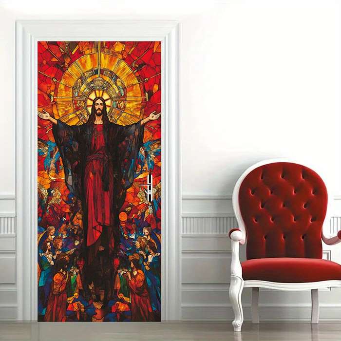 1pc 76.96x199.9cm Jesus Christian Themed Stickers