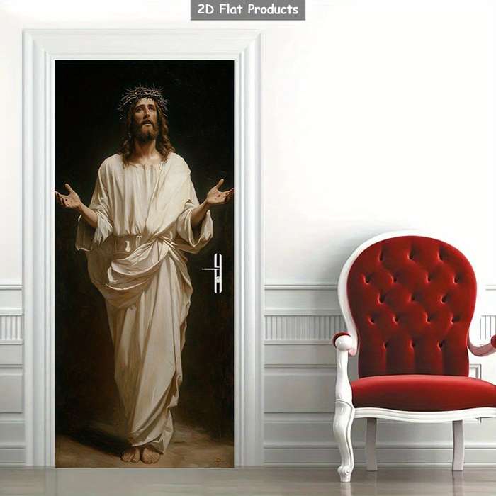 1pc 76.96x199.9cm Jesus Christian Themed Stickers